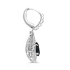 LARGE 2.23CT DIAMOND & SAPPHIRE 18K WHITE GOLD 3D DOUBLE HALO LEVERBACK EARRINGS
