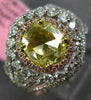ESTATE 2.27CT MULTI COLOR DIAMOND 18K 2 TONE GOLD 3D OVAL FLOWER ENGAGEMENT RING