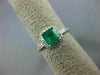 ESTATE 1.32CT DIAMOND & AAA EMERALD 14KT WHITE GOLD HALO ENGAGEMENT RING #22246
