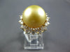 EXTRA LARGE .98CT DIAMOND & AAA GOLDEN SOUTH SEA PEARL 18KT YELLOW GOLD 3D RING