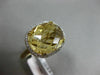 ESTATE 13.20CT DIAMOND & AAA EXTRA FACET CITRINE 14KT YELLOW GOLD OVAL HALO RING