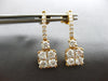 ESTATE LARGE 2.12CT DIAMOND 18KT ROSE GOLD CLUSTER SQUARE FUN HANGING EARRINGS