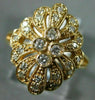 ESTATE WIDE .36CT DIAMOND 14KT YELLOW GOLD 3D CLASSIC FILIGREE FLOWER FUN RING