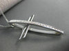 ESTATE LARGE .60CT DIAMOND 14KT WHITE GOLD 3D EUROPEAN CROSS PENDANT #18604