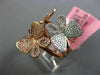 ESTATE LARGE .74CT WHITE & PINK DIAMOND 18KT WHITE & ROSE GOLD 3D BUTTERFLY RING