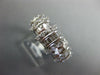 WIDE 1.36CT DIAMOND 14KT 2 TONE GOLD ROUND & BAGUETTE MULTI ROW ANNIVERSARY RING
