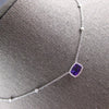 1.01CT DIAMOND & AAA AMETHYST 14KT WHITE GOLD CUSHION & ROUND FILIGREE NECKLACE