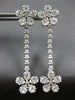 EXTRA LARGE 3.65CT DIAMOND 18KT WHITE GOLD 3D FLOWER CHANDELIER HANGING EARRINGS