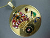 ANTIQUE 10.15CT DIAMOND & AAA GEM 14KT YELLOW GOLD 3D CIRCULAR FUN PENDANT #1971