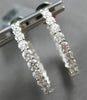 ESTATE 1.70CT DIAMOND 18K WHITE GOLD 3D CLASSIC INSIDE OUT HOOP HANGING EARRINGS