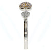 .24CT WHITE & PINK DIAMOND 18K WHITE & ROSE GOLD 3D CLUSTER DOUBLE LEAF FUN RING