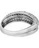 ESTATE WIDE .82CT DIAMOND 18KT WHITE GOLD 3D CLASSIC MULTI ROW SWIRL FUN RING