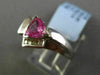 ESTATE .95CT DIAMOND & AAA PINK SAPPHIRE 14K WHITE GOLD TRILLION ENGAGEMENT RING