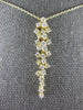 ESTATE .80CT DIAMOND 14K YELLOW GOLD 3D CLUSTER ELONGATED FLOATING LOVE NECKLACE