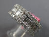 LARGE 3.64CT DIAMOND 18K WHITE GOLD 3D ROUND & BAGUETTE WEDDING ANNIVERSARY RING
