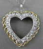 ESTATE DIAMOND 14KT WHITE & YELLOW GOLD ROPE FILIGREE OPEN HEART PENDANT #20123