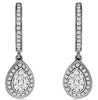 .44CT DIAMOND 14K WHITE GOLD 3D CLASSIC ROUND CLUSTER TEAR DROP HANGING EARRINGS