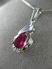 ESTATE 1.54CT DIAMOND & AAA RUBY 14K WHITE GOLD CLASSIC TEAR DROP PENDANT #12091