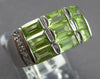 WIDE 2.96CT DIAMOND & AAA GREEN AMETHYST 14KT WHITE GOLD ROUND & BAGUETTE RING
