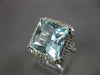 LARGE 10.21CT DIAMOND & AAA AQUAMARINE 14KT WHITE GOLD 3D SQUARE ENGAGEMENT RING