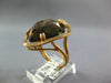 ESTATE 12.26CT AAA SMOKEY TOPAZ 14KT ROSE GOLD 3D SOLITAIRE SQURE FUN RING