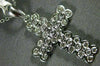 ESTATE LARGE .70CT DIAMOND 14KT WHITE GOLD CLASSIC FLORAL CROSS PENDANT #9926