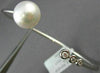 ESTATE .1CT DIAMOND & AAA SOUTH SEA PEARL 18K WHITE GOLD JOURNEY BANGLE BRACELET
