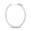 ESTATE 1.0CT DIAMOND 14KT WHITE GOLD 3D CLASSIC INSIDE OUT HOOP HANGING EARRINGS