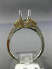 0.76CT ROUND & BAGUETTE DIAMOND 14K 2 TONE GOLD SEMI MOUNT ENGAGEMENT RING #1560
