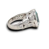9.62CT DIAMOND & AAA PARAIBA TOURMALINE 18KT WHITE GOLD 3D BEZEL ENGAGEMENT RING
