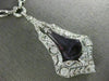 ANTIQUE EXTRA LARGE 38.0CT DIAMOND & AAA AMETHYST 18K WHITE GOLD LARIAT NECKLACE