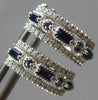 .62CT DIAMOND & AAA SAPPHIRE 14KT WHITE GOLD 3D FILIGREE HUGGIE HANGING EARRINGS
