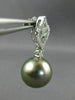 .42CT DIAMOND & AAA TAHITIAN PEARL 18K WHITE GOLD OPEN FILIGREE HANGING EARRINGS