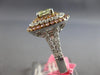 LARGE GIA 2.72CT WHITE PINK & GRAYISH GREEN DIAMOND 18KT WHITE & ROSE GOLD RING