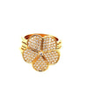 ESTATE LARGE .67CT DIAMOND 18KT YELLOW GOLD 3D CLASSIC FLOWER LOVE RING