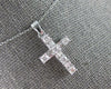 ESTATE .50CT DIAMOND 14KT WHITE GOLD 3D CLASSIC ROUND & BAGUETTE CROSS PENDANT