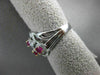 ANTIQUE LARGE 1.96CT DIAMOND & RUBY 18KT WHITE & YELLOW GOLD 3D ETOILE FUN RING