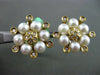 ESTATE .62CT DIAMOND & AAA PEARL 18K WHITE & YELLOW GOLD FLOWER CLIP ON EARRINGS