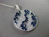 ESTATE 4.23CT DIAMOND & AAA SAPPHIRE 14KT WHITE GOLD FLOATING CIRCLE PENDANT