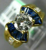 ESTATE 1.85CT DIAMOND & AAA SAPPHIRE 18KT YELLOW GOLD 3D CHANNEL ENGAGEMENT RING