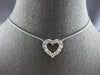 ESTATE 1.24CT DIAMOND 14KT WHITE GOLD 3D ROUND CLASSIC OPEN HEART LOVE NECKLACE