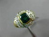 WIDE 1.73CT DIAMOND & AAA EMERALD 18KT YELLOW GOLD FLOWER ENGAGEMENT RING #1456