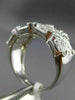 ESTATE WIDE .33CT DIAMOND 14KT WHITE GOLD 3D FILIGREE MILGRAIN ANNIVERSARY RING