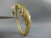 WIDE 1.32CT DIAMOND 14KT YELLOW GOLD MULTI ROW DIAGONAL BANGLE CUFF FUN BRACELET