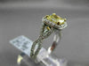 ESTATE 1.82CTW GIA FANCY YELLOW DIAMOND 18KT WHITE GOLD HALO ENGAGEMENT RING