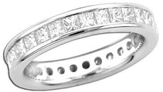 2.0CT DIAMOND 14K WHITE GOLD PRINCESS CHANEL INVISIBLE ETERNITY ANNIVERSARY RING