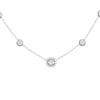1.04CT DIAMOND 18KT WHITE GOLD 3D ROUND & BAGUETTE OVAL & ROUND LOVE NECKLACE