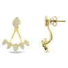 .38CT DIAMOND 14KT YELLOW GOLD 3D CLASSIC MULTI TEAR DROP FUN HANGING EARRINGS
