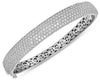 6.93CT DIAMOND 14K WHITE GOLD CLASSIC MULTI ROW PAVE CUFF BANGLE TENNIS BRACELET