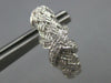 ESTATE .18CT DIAMOND 14KT WHITE GOLD MESH CRISS CROSS X CLIP ON HANGING EARRINGS